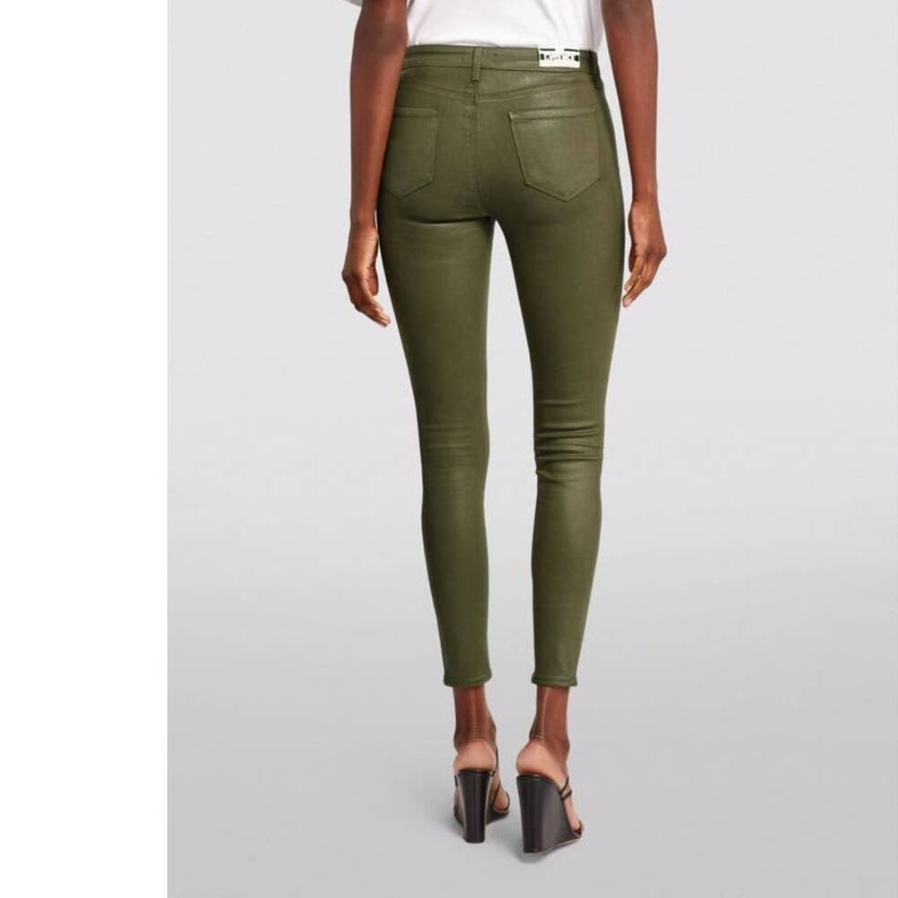 L’Agence Coated Marguerite Skinny Jeans in Banks Green Size 25 NWT